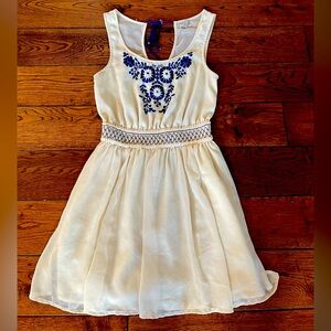 ECOTE Off White Mini Dress Keyhole Back XS